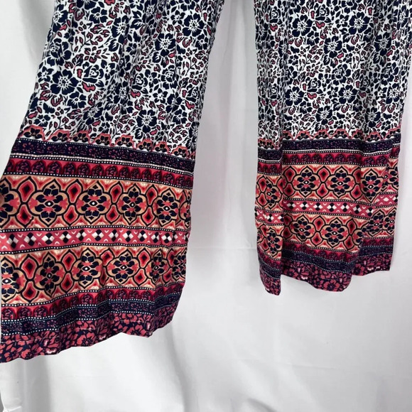 Sim & Sam Tie Waist Casual Floral Boho Wide Leg Pants Size Small - Picture 5 of 8
